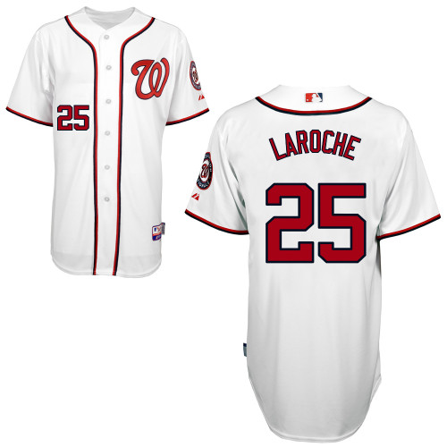 Adam LaRoche #25 MLB Jersey-Washington Nationals Men's Authentic Home White Cool Base Baseball Jersey